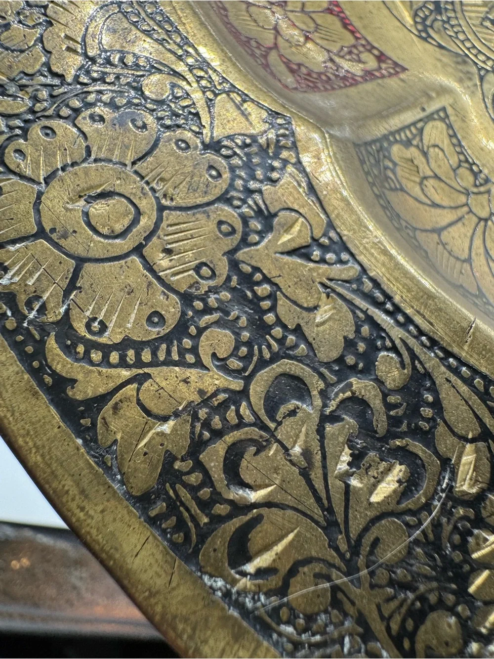 Vintage Lot of 2 Floral Etched Painted Brass Peacock Decorative Wall Hanging